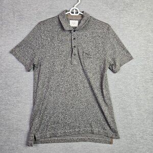 BILLY REIDMen's 1/4 Button Up Gray Short Sleeve Polo Size M